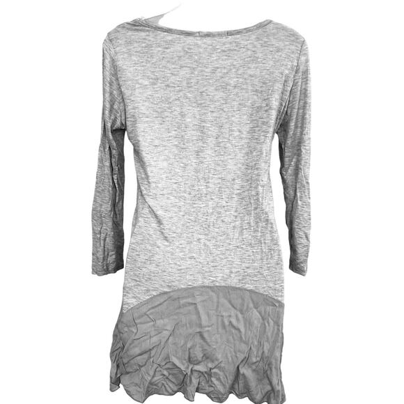 Easel Womens Gray Knit Stretch Tunic Longline Lagenlook Whimsigoth Top T Shirt S - Picture 7 of 16